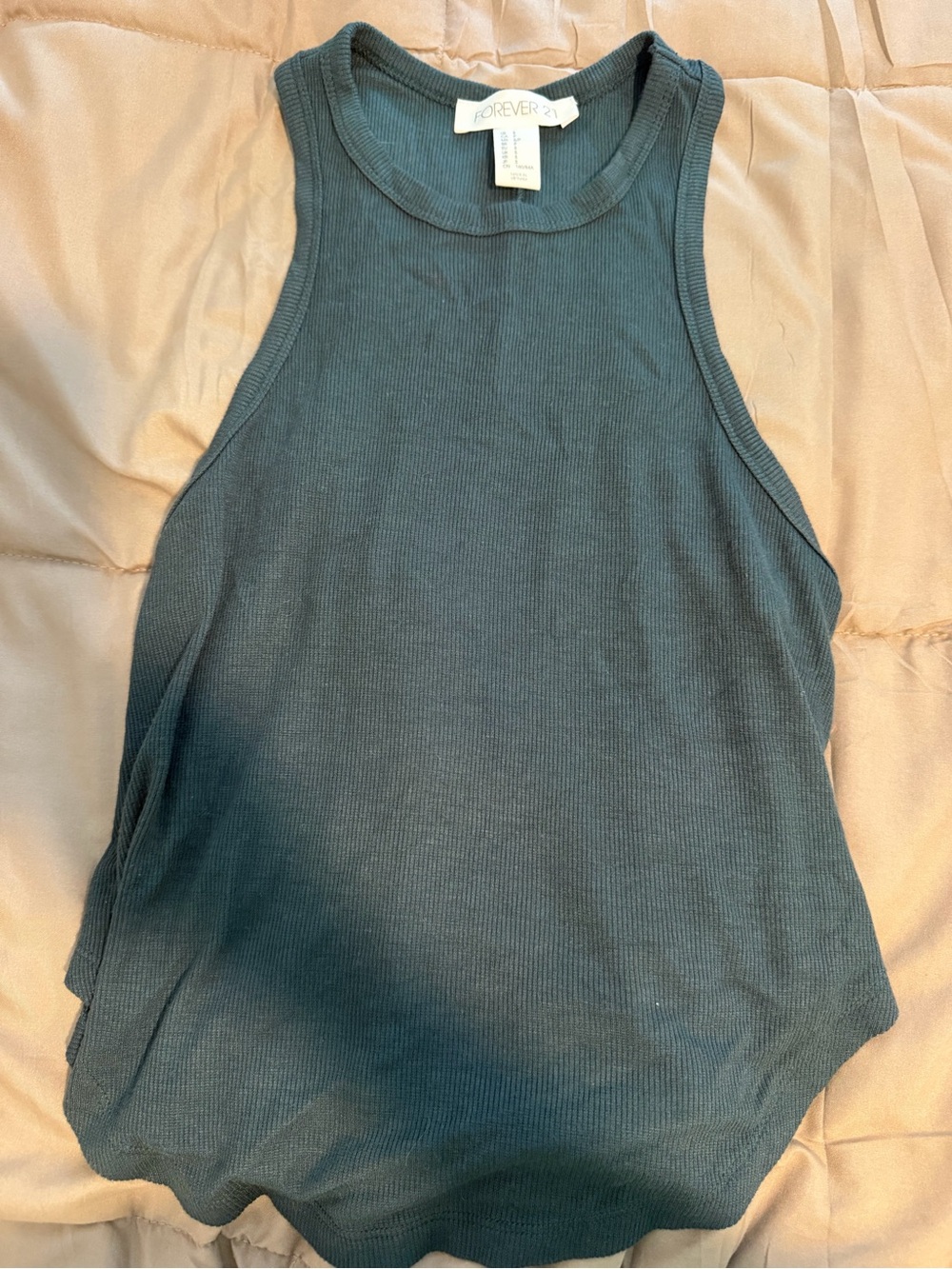 Forever 21 Women's Ribbed Tank Top — Teal Green